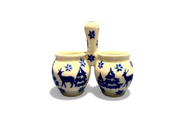 Bunzlau dubbel potje met handvat 1931X Rudolph Kerst Bunzlau dubbel potje met handvat 1931X Rudolph Kerst